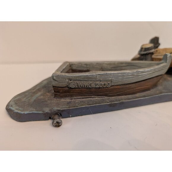 Vintage Collections Etc Figurine Couple On Dock Rowboat Dog Hand-Painted Resin 0 - Picture 4 of 7